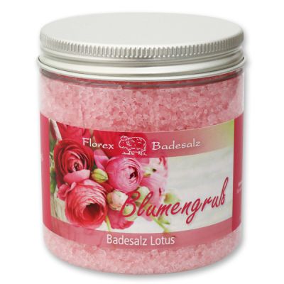 Bath salt 300g in a container "Blumengruß", Lotus 