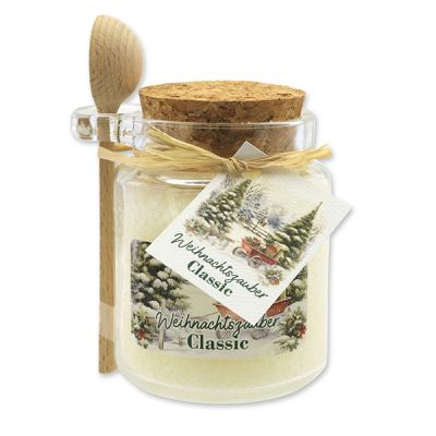 Badesalz 300g im Glas mit Holzlöffel "Weihnachtszauber-Motiv 19", Classic 