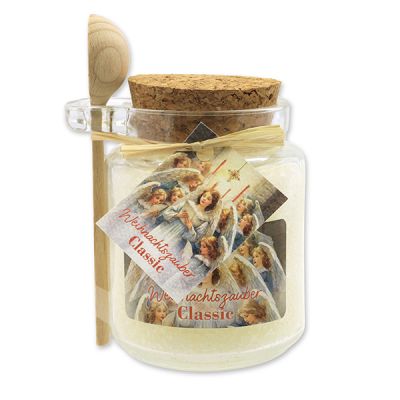 Badesalz 300g im Glas mit Holzlöffel "Weihnachtszauber-Motiv 20", Classic 
