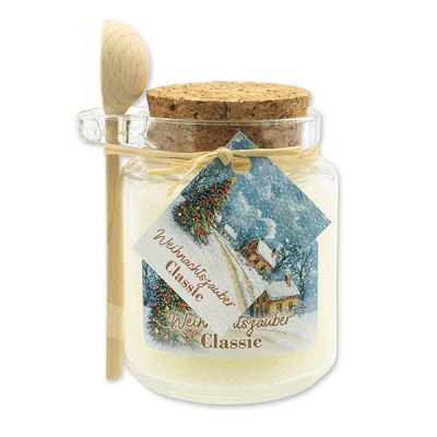Badesalz 300g im Glas mit Holzlöffel "Weihnachtszauber-Motiv 21", Classic 