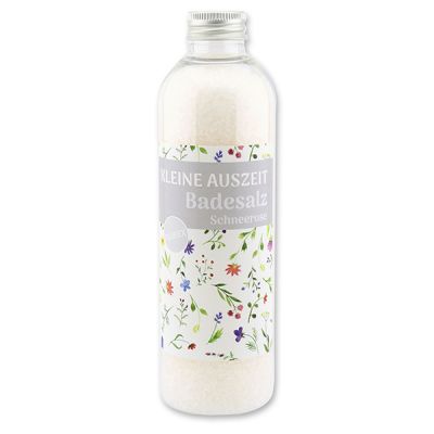 Badesalz 320g in der Flasche "Kleine Auszeit", Schneerose 