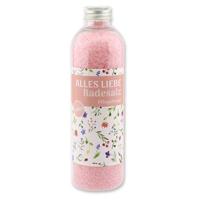 Badesalz 320g in der Flasche "Alles Liebe", Pfingstrose 