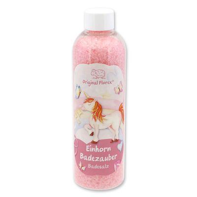 Badesalz 320g in der Flasche "Einhorn Badezauber", Blütenzauber 