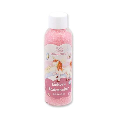 Badesalz 100g in der Flasche "Einhorn Badezauber", Blütenzauber 
