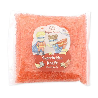 Bath salt 120g in a cellophane bag "Superhelden Kraft", Berry dream 