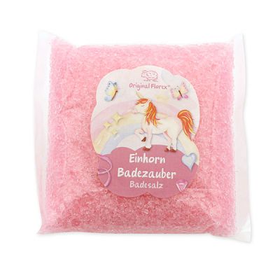 Badesalz 120g im Cello "Einhorn Badezauber", Blütenzauber 