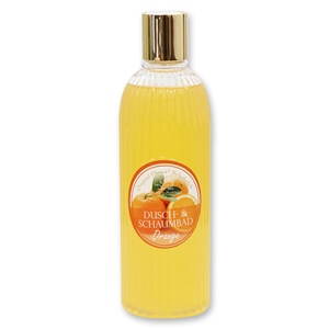 Shower- & foam bath with organic sheep milk 330ml in the bottle, Orange 