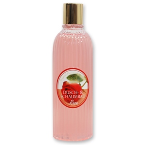 Shower- & foam bath with organic sheep milk 330ml in the bottle, Rose 