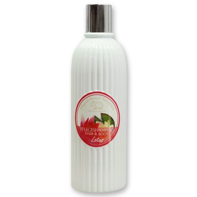 Pflegeshampoo Hair&Body mit biologischer Schafmilch 330ml in der Flasche, Lotus 