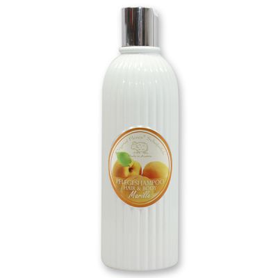 Pflegeshampoo Hair&Body mit biologischer Schafmilch 330ml in der Flasche, Marille 