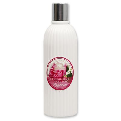 Pflegeshampoo Hair&Body mit biologischer Schafmilch 330ml in der Flasche, Pfingstrose 