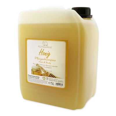 Pflegeshampoo Hair&Body mit biologischer Schafmilch Nachfüller 5L im Kanister, Honig 