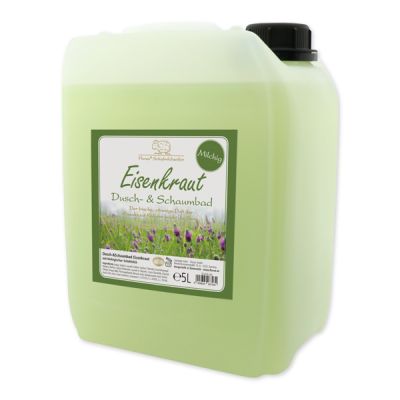 Shower- & foam bath MILKY with organic sheep milk refill 5L in a canister, Verbena 