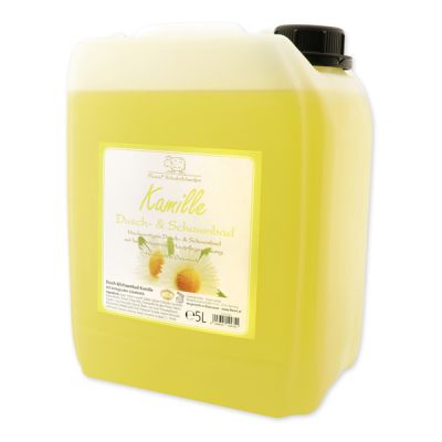 Shower- & foam bath with organic sheep milk refill 5L in a canister, Chamomile 