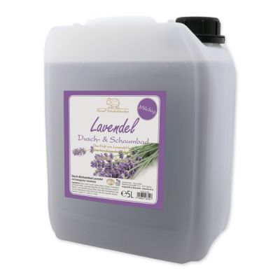Shower- & foam bath MILKY with organic sheep milk refill 5L in a canister, Lavender 