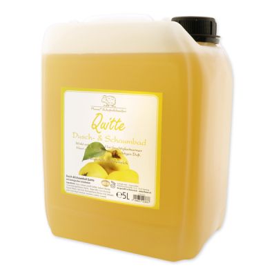 Shower- & foam bath with organic sheep milk refill 5L in a canister, Quince 