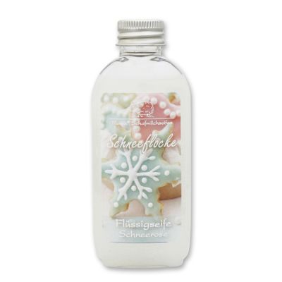 Liquid sheep milk soap 75ml "Schneeflocke", Christmas rose white 