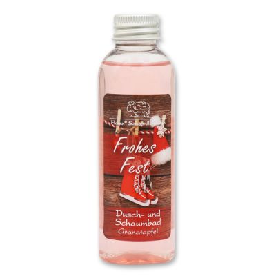 Shower- and foam bath with sheep milk 75ml "Frohes Fest", Pomegranate 