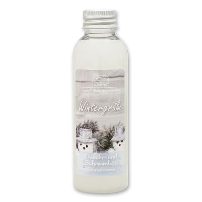 Shower- and foam bath with sheep milk 75ml "Wintergrüße", Christmas rose white 