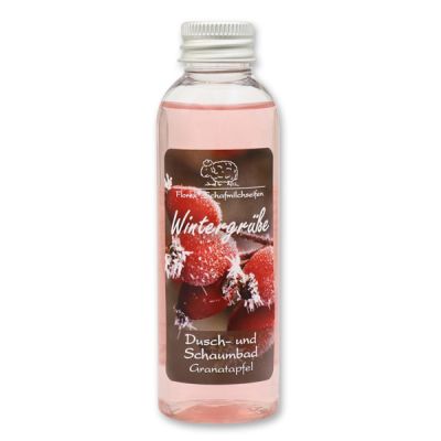 Shower- and foam bath with sheep milk 75ml "Wintergrüße", Pomegranate 