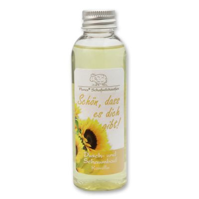 Shower- and foam bath with sheep milk 75ml "Schön, dass es dich gibt", Chamomile 