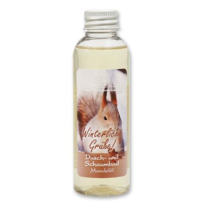 Shower- and foam bath with sheep milk 75ml "Winterliche Grüße", Almond 