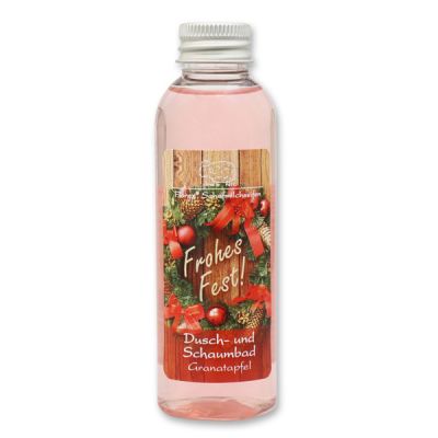 Shower- and foam bath with sheep milk 75ml "Frohes Fest", Pomegranate 