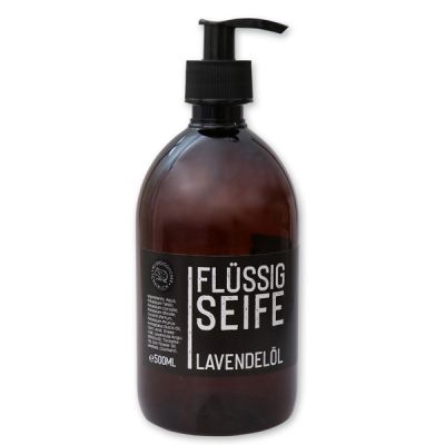 Liquid vegetable oil soap with sheep milk 500ml in a dispenser "Black Edition", Lavender 