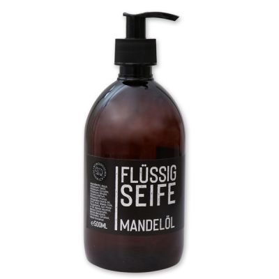 Echte flüssige Pflanzenölseife 500ml "Black Edition", Mandelöl 