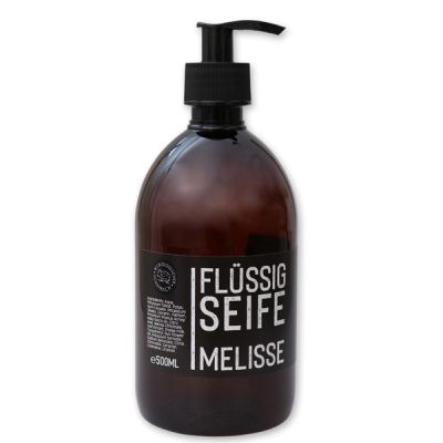 Echte flüssige Pflanzenölseife 500ml "Black Edition", Melisse 