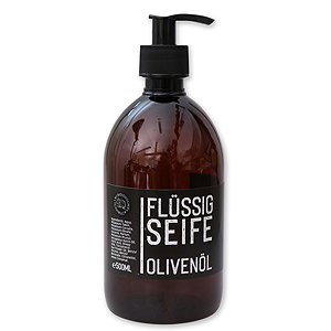 Liquid vegetable oil soap with sheep milk 500ml in a dispenser "Black Edition", Olive oil 