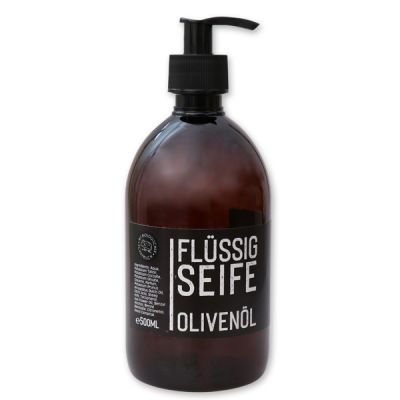 Liquid vegetable oil soap with sheep milk 500ml in a dispenser "Black Edition", Olive oil 