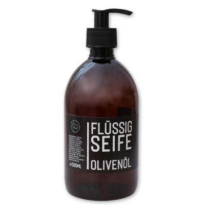 Liquid vegetable oil soap with sheep milk 500ml in a dispenser "Black Edition", Olive oil 