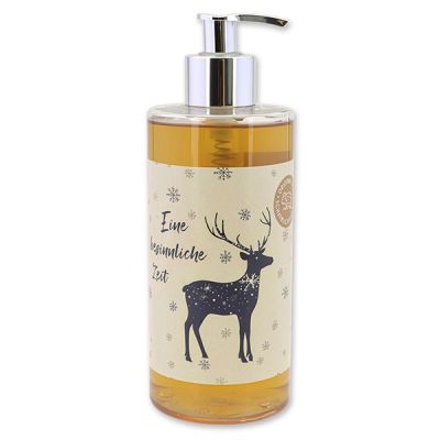 Liquid sheep milk soap 400ml in a dispenser "Colourful Holidays motif 1", Swiss Pine 