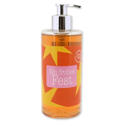 Liquid sheep milk soap 400ml in a dispenser "Colourful Holidays motif 12", Tangerine-cinnamon 