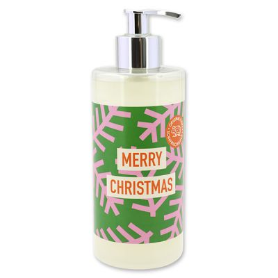 Liquid sheep milk soap 400ml in a dispenser "Colourful Holidays motif  13", Christmas rose white 