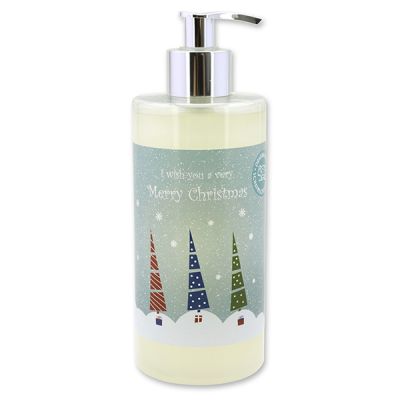 Liquid sheep milk soap 400ml in a dispenser "Colourful Holidays motif  16", Christmas rose white 