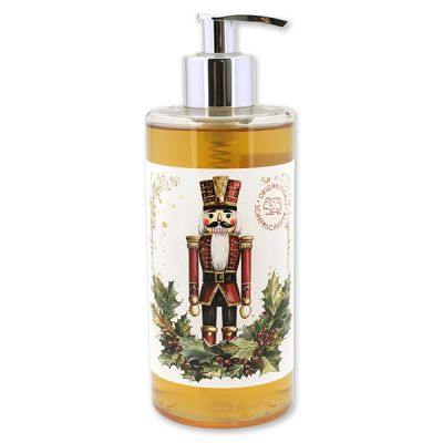 Liquid sheep milk soap 400ml in a dispenser "Colourful Holidays motif 17", Swiss Pine 