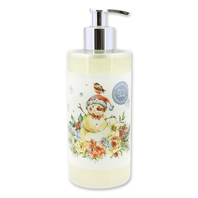 Liquid sheep milk soap 400ml in a dispenser "Colourful Holidays motif  5", Christmas rose white 