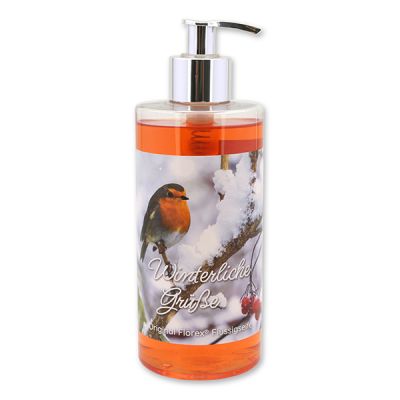 Liquid sheep milk soap 400ml in a dispenser "Winterliche Grüße", Pomegranate 