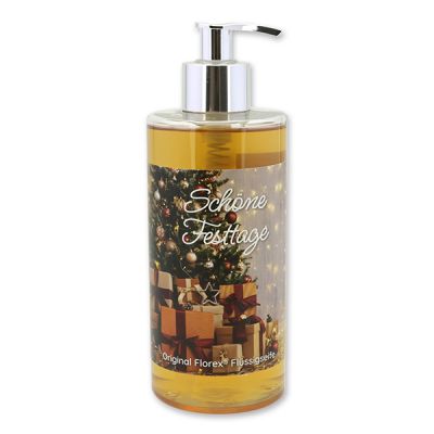 Liquid sheep milk soap 400ml in a dispenser "Schöne Festtage", Swiss pine 