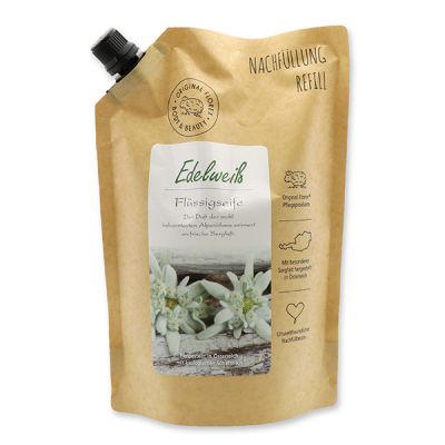 Liquid sheep milk soap 1L in a refill-bag, Edelweiss 