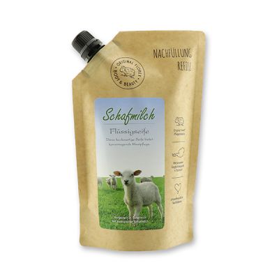 Liquid sheep milk soap 500ml in a refill-bag, Classic 