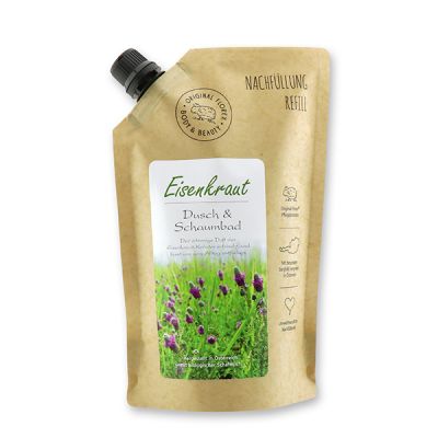 Shower- & foam bath with organic sheep milk 500ml in a refill-bag, Verbena 