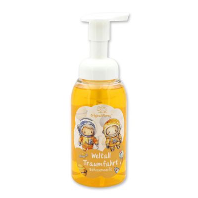 Foam soap with organic sheep milk 300ml in a dispenser "Weltall Traumfahrt", Fruit dream 