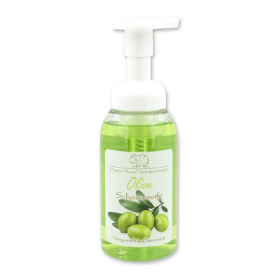 Schaumseife mit biologischer Schafmilch 300ml im Spender, Olive 