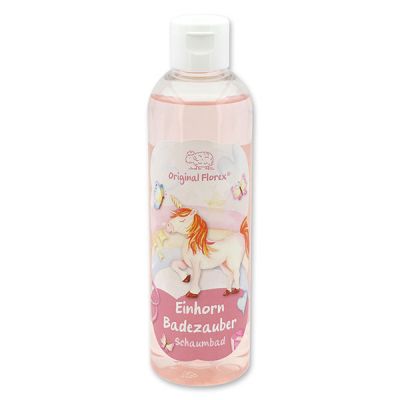 Schaumbad mit biologischer Schafmilch 250ml in der Flasche "Einhorn Badezauber", Blütenzauber 