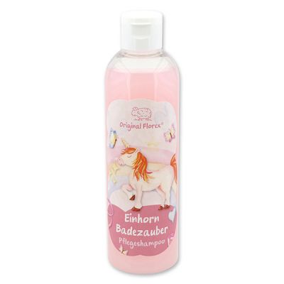 Care shampoo with organic sheep milk 250ml in a bottle "Einhorn Badezauber", Flower magic 
