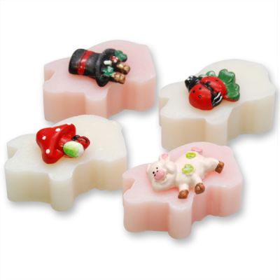Sheep milk pig soap 15g decorated with a lucky charm, Classic/peony 