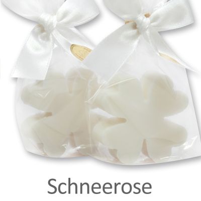 Schafmilchseife Kleeblatt midi 25g in Cello, Schneerose 